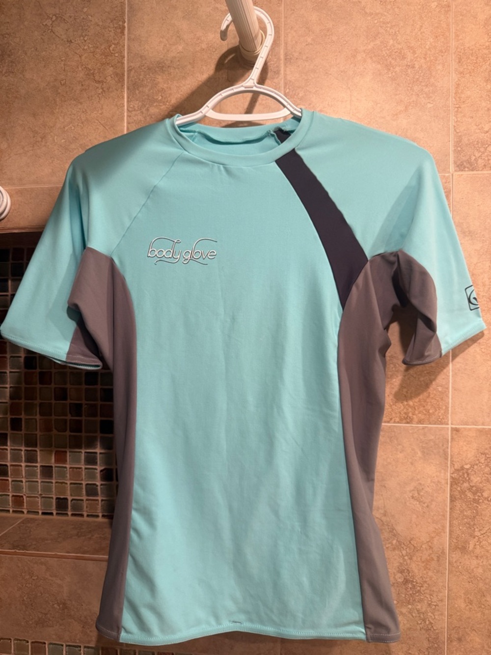 Body Glove Mint Aqua and Gray Short Sleeve Rash Guard